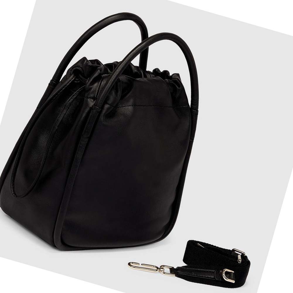 Women's Ecco Contact Drawstring Handbag Black | SG 331ZUT